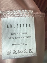 ABLETREE Pink Solid Collared Button Front Pleated Lined Dress