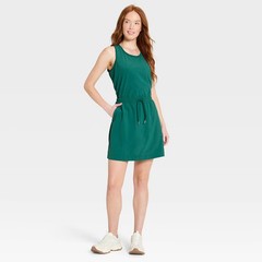 Women Active Light Travel Dress – All In Motion Forest Green XS