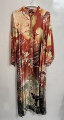 Ivana Ruzzo Size Medium Floral Multicolor Kaftan Kimono Maxi Dress Art to Wear
