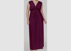 $80 Love Squared Women&rsquo;s Purple Stretch V-Neck Maxi Formal Dress Plus Size 2X