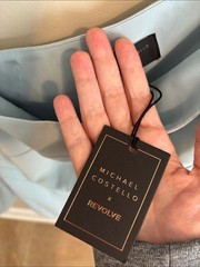 NEW Michael Costello Revolve One Shoulder Dress Size Medium Blue Cocktail