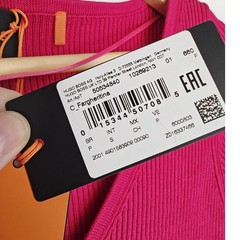 Hugo Boss Dress C Fargheritina Ribbed Knit V Neck Midi Short Sleeve Pink S New