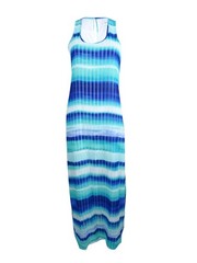 Calvin Klein Women&rsquo;s Striped Chiffon U-Neck Maxi Dress