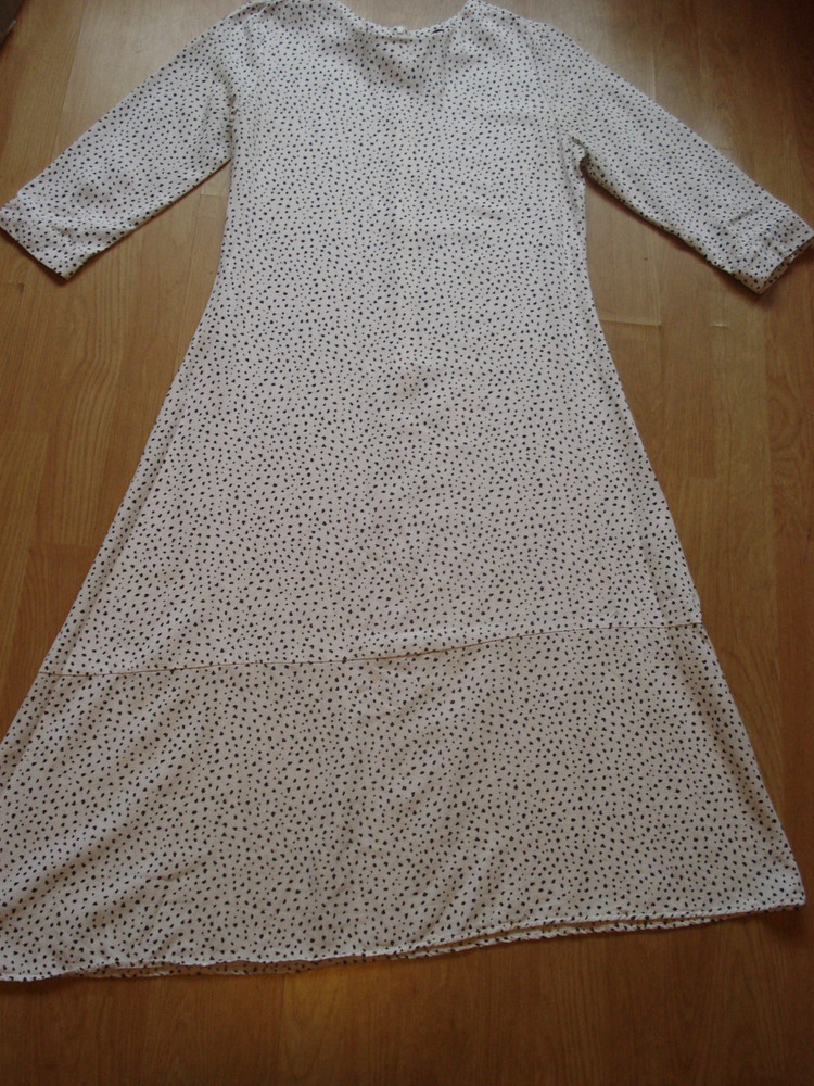 SAINT+SOFIA WHITE/POLKA DOT LYOCELL ZIP BUTTON CUFF 3/4 SLEEVE UK 12