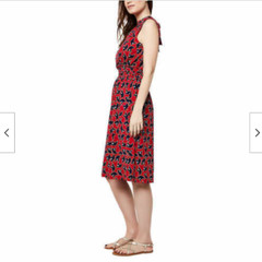 LEOTA WOMEN&rsquo;S SLEEVE LESS TIE BACK DRESS ( RED/BLUE SMALL) NWT