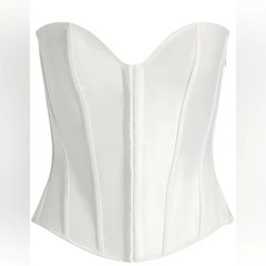 SKIMS Woven Shine Corset Ivory Size M Brand New with Tags