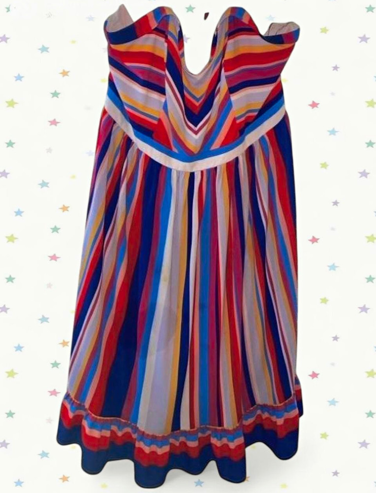 ModCloth Plus Size 2X Multicolor Striped Midi Halter Dress