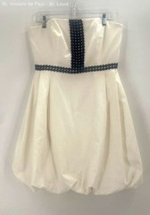 Lilly Pulitzer Womens Dress Regency White Navy Lace Bubble Hem Strapless Size 10