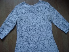 SAINT+SOFIA WHITE/POLKA DOT LYOCELL ZIP BUTTON CUFF 3/4 SLEEVE UK 12