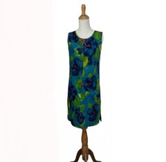 Vtg 60&rsquo;s Aikane Fashions Hawaii Cocktail Shift Dress Mandarin Floral Aloha Sz S