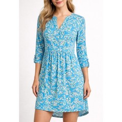 Lilly Pulitzer Loran Dress Small Turquoise Oasis Outta Line Blue Cotton Knit