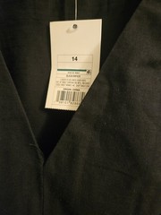 Black Mini Dress w/ Pockets V-Neck Side Zip Sleeveless By a new day Size 14 NWTS