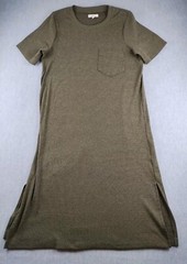Madewell Dress Sweater Knit Midi Womens Medium Stretch Split Hem Short Sleeve