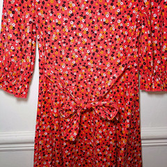 New Look Womens Dress Red Size UK 8 Ditsy Floral Babydoll Preppy Cottagecore