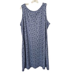 Columbia Light Blue Floral Long Relaxed Fit Tank Top Dress Size XXL