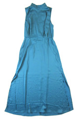NWT BTFBM Teal Green Blue High Neck Sleeveless Long Sheath Maxi Dress Large