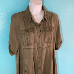 Anthropologie « Visit Mariona » Holding Horses Green Tencel Dress Size 10P