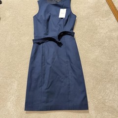 NWT Theory Vaille B Navy Belted Work Dress Women Size 6 $345
