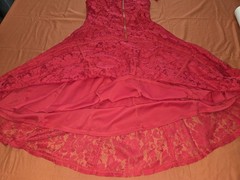 Roz&Ali Red Lace Sleeveless A-Line Floral Dance