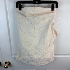 Anthropologie Cut Out Mini Dress Bow Ivory Strapless Ivory Size 4