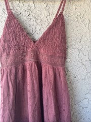 Sim & Sam XS Maxi Dress NWT Cotton Linen Boho Cottagecore Dusty Rose Sundress
