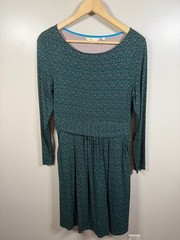 Boden Abigail Jersey Dress Size 8 Petite Green Midnight Garden Confetti Preppy