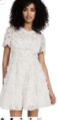 NWT Needle & Thread White Polka Dot Evelyn Backless Micro Mini Dress 4 #xh