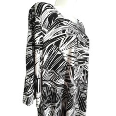 Alexandra Oak Black White 3/4 Bell Sleeve Dress Stretch Flounce NWT Plus Sz XXL