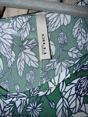Gilli Dress Green Leaves Floral Size 3x Tied Sleeves Summer Beach Casual Dress