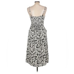 41 Hawthorn Casual Midi Dress Large Black White Excellent Tropical Leaf pockets