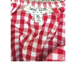 Speed Limit Red Gingham Off Shoulder Tiered Mini Dress Womens XL Puff Sleeve