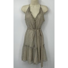 AllSaints Speckle Mini Dress XS Goth Romantic Tiered Ruffle Sheer