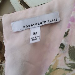 Fourteenth Place Maja Blush Floral Ruffle Swing A Line Dress Medium Cottagecore