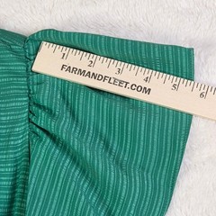 Taylor Green Textured Stripe V-Neck Maxi Dress Smocked Waist Ruffle 22W RN67473