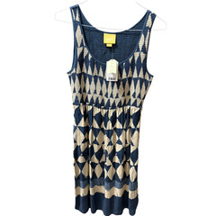 Maeve/Anthropologie NWT Batik Mini Dress Smocking Belt Boho Travel Size 8