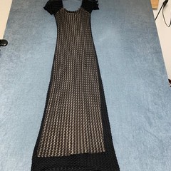 Laundry by Shelli Segal Maxi Dress Womens Small Black Crochet Lace Overlay Lined