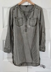 Express Womens Tunic Dress Roll Tab Sleeve Casual Lightweight Small Petite #1465