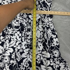 Tommy Hilfiger Shirt Dress L Black White Floral Linen Blend Cottage Coastal Chic