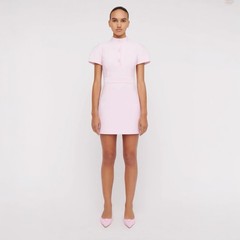 Scanlan Theodore Italian Milano Button Mini Dress Size AU 10 / US 6 Pink