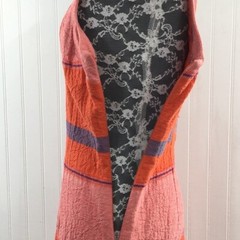 HD In Paris Orange Blue Textured Sheath Dress Womens 2 Sleeveless Anthropologie