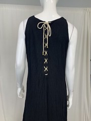 Women&rsquo;s 6 Shore Road Lace Up Back Large Black Stretchy Maxi Shift Tank Dress