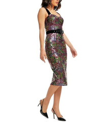 Dress the Population Nicole Sequinned MIDI Dress MSRP $328 BLM