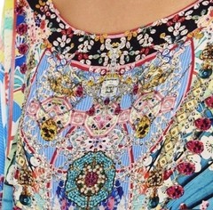 Camilla Miso In Love Round Neck Kaftan One Size Dress Maxi Silk Floral Vintage