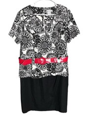 Jessica London Belted Shift Midi Dress Blended Linen Rayon Women’s Size 18W