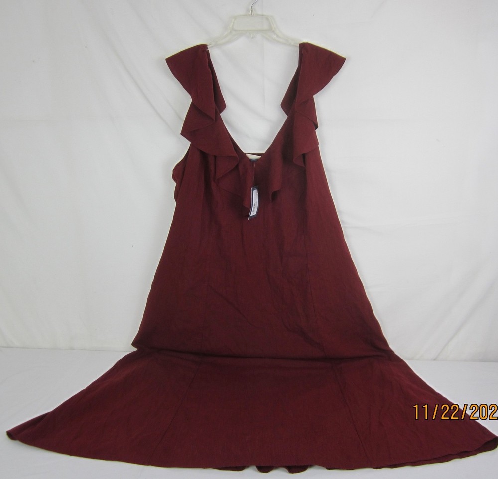 Women&rsquo;s Ruffle Sleeve Maxi A-Line Dress – Universal Thread Maroon 2X