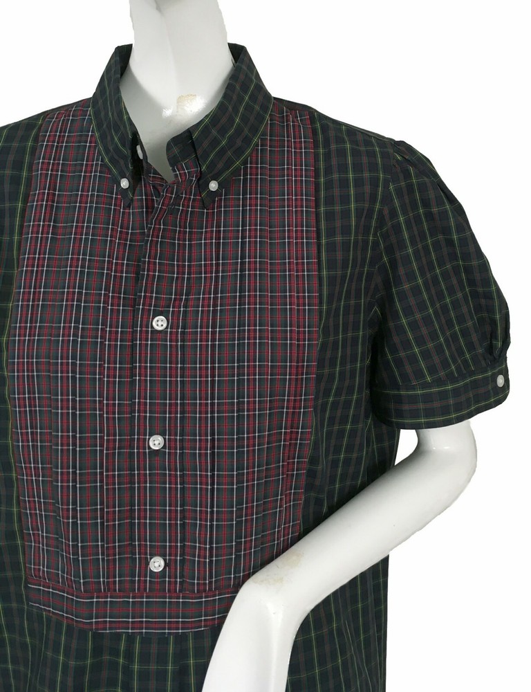 NEW Polo Ralph Lauren Plaid Dress Lightweight Cotton Shirt Fabric Short Sleeve