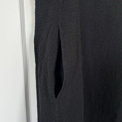 Eileen Fisher Black Textured Sleeveless Shift Dress Size M Minimalist Lagenlook