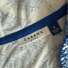 Cabana Life Seascape Coverluxe Hooded Cover-Up UV Protected Fringe Size M