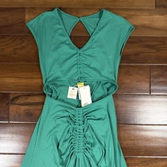 Agua Bendita Women&rsquo;s Size Medium Green Cut Out Ailana Tile Maxi Dress