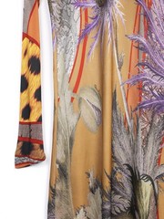 Roberto Cavalli Class Abstract Flower Print Dress, Size 44